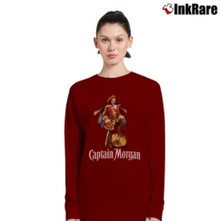 Women’s Captain Morgan Rum Label Graphic Long-Sleeve Top in maroon | Sleek, Versatile, All-Season