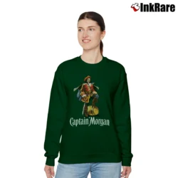 Women’s Captain Morgan Rum Label Graphic Relaxed Sweatshirt in forest green | Soft, Laid-Back Vibe