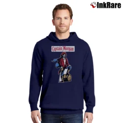 Men’s Captain Morgan Spiced Rum Graphic Pullover Hoodie in navy | Cozy, Durable, Modern Fit