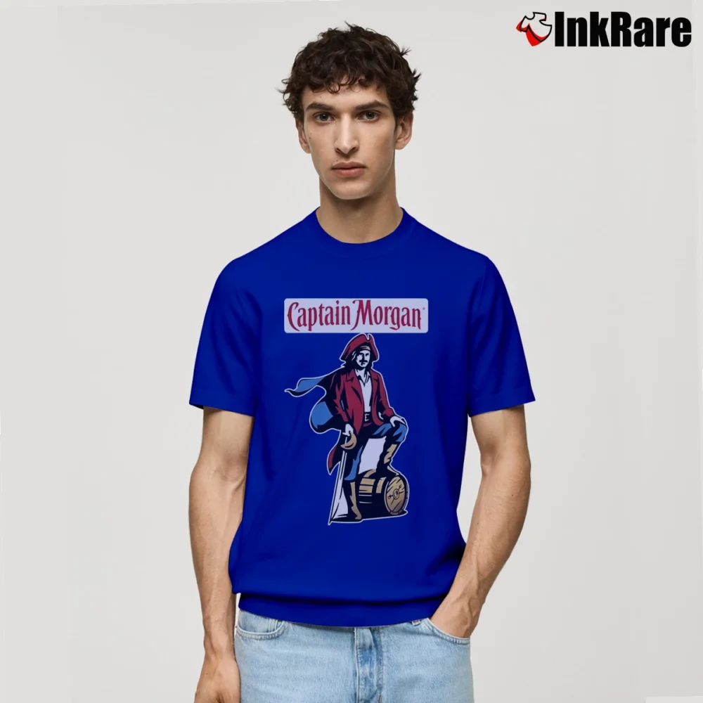 Men’s Captain Morgan Spiced Rum Graphic Classic T-Shirt in royal blue | Soft, Breathable Everyday Wear