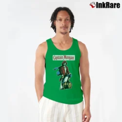 Men’s Captain Morgan Spiced Rum Graphic Tank Top in irish green | Breathable, Active-Friendly Design