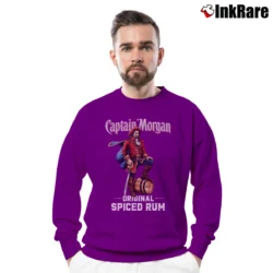 Men’s Captain Morgan Spiced Rum Promo Crewneck Sweatshirt in purple | Cozy Fabric, Clean Style