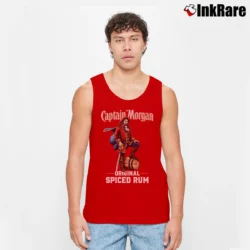 Men’s Captain Morgan Spiced Rum Promo Tank Top in red | Breathable, Active-Friendly Design