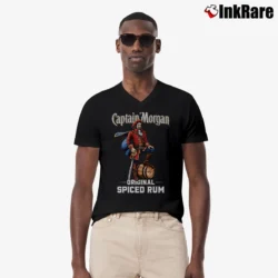 Men’s Captain Morgan Spiced Rum Promo V-Neck Tee in black | Sharp, Breathable, Everyday Staple
