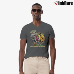 Men’s Captain Planet And The Planeteers 2021 V-Neck Tee in charcoal | Sharp, Breathable, Everyday Staple