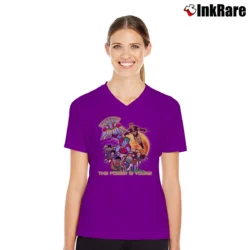 Women’s Captain Planet And The Planeteers 2021 V-Neck Tee in purple | Chic Neckline, Soft Texture