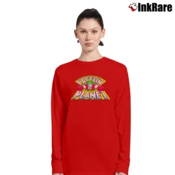 Women’s Captain Planet Classic Flying Logo Distressed Long-Sleeve Top in red | Sleek, Versatile, All-Season
