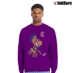 Men’s Captain Roman Yoshi Nintendo Mashup Crewneck Sweatshirt in purple | Cozy Fabric, Clean Style