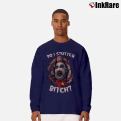 Men’s Captain Spaulding Do I Stutter Funny Quote Long-Sleeve Shirt in navy | Sleek, Lightweight, Year-Round Wear