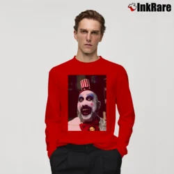 Men’s Captain Spaulding House Of 1000 Corpses Movie Long-Sleeve Shirt in red | Sleek, Lightweight, Year-Round Wear