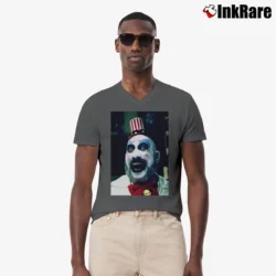 Men’s Captain Spaulding House Of 1000 Corpses Movie V-Neck Tee in charcoal | Sharp, Breathable, Everyday Staple