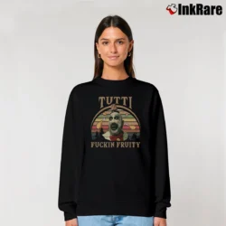 Women’s Captain Spaulding Tutti Fuckin Fruity Horror Relaxed Sweatshirt in black | Soft, Laid-Back Vibe