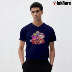 Men’s Captain Toad Super Mario Bros Nintendo V-Neck Tee in navy | Sharp, Breathable, Everyday Staple