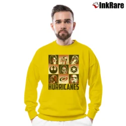 Men’s Carolina Hurricanes Star Wars Heroes And Villains Crewneck Sweatshirt in yellow | Cozy Fabric, Clean Style