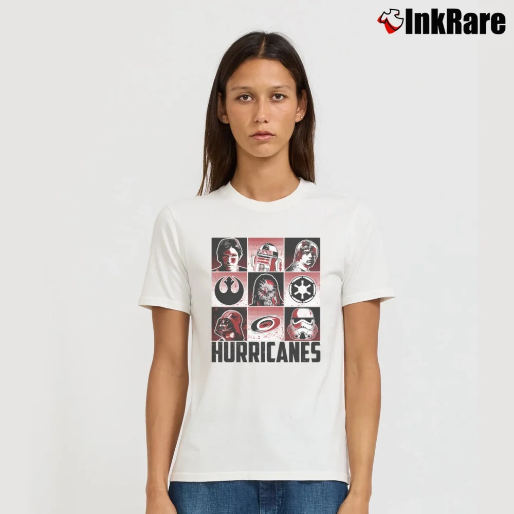 Women’s Carolina Hurricanes Star Wars Heroes And Villains Signature T-Shirt in white | Soft, Flattering Fit