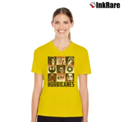 Women’s Carolina Hurricanes Star Wars Heroes And Villains V-Neck Tee in yellow | Chic Neckline, Soft Texture