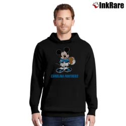 Men’s Carolina Panthers Mickey Mouse Football Fan Pullover Hoodie in black | Cozy, Durable, Modern Fit