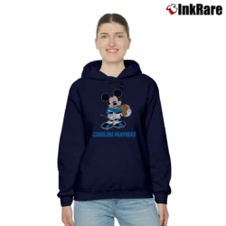Women’s Carolina Panthers Mickey Mouse Football Fan Cozy Hoodie in navy | Warm, Structured, Stylish