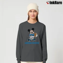 Women’s Carolina Panthers Mickey Mouse Football Fan Long-Sleeve Top in charcoal | Sleek, Versatile, All-Season