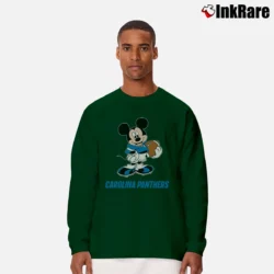 Men’s Carolina Panthers Mickey Mouse Football Fan Long-Sleeve Shirt in forest green | Sleek, Lightweight, Year-Round Wear