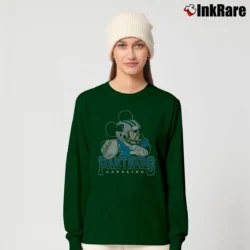 Women’s Carolina Panthers Mickey Mouse Quarterback Long-Sleeve Top in forest green | Sleek, Versatile, All-Season