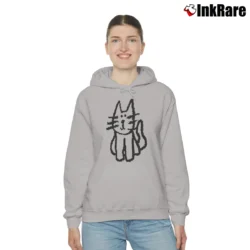 Women’s Cartoon Cat Loose Fit Y2k Graphic Cozy Hoodie in sport grey | Warm, Structured, Stylish