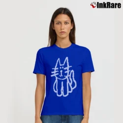 Women’s Cartoon Cat Loose Fit Y2k Signature T-Shirt in royal blue | Soft, Flattering Fit