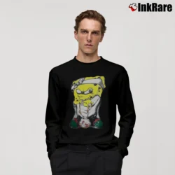 Men’s Cartoon Network Gangster Spongebob Vintage Look Long-Sleeve Shirt in black | Sleek, Lightweight, Year-Round Wear