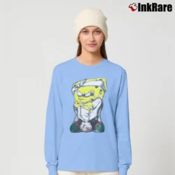 Women’s Cartoon Network Gangster Spongebob Vintage Look Long-Sleeve Top in light blue | Sleek, Versatile, All-Season