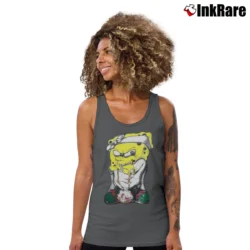 Women’s Cartoon Network Gangster Spongebob Vintage Look Tank Top in charcoal | Lightweight, Movement-Friendly