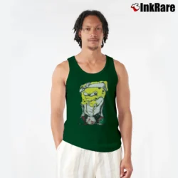 Men’s Cartoon Network Gangster Spongebob Vintage Look Tank Top in forest green | Breathable, Active-Friendly Design