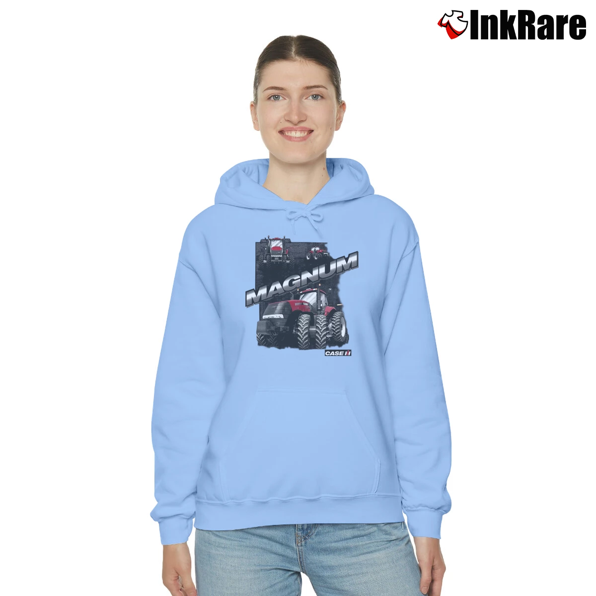 Women’s Case IH Magnum International Harvester Cozy Hoodie in light blue | Warm, Structured, Stylish