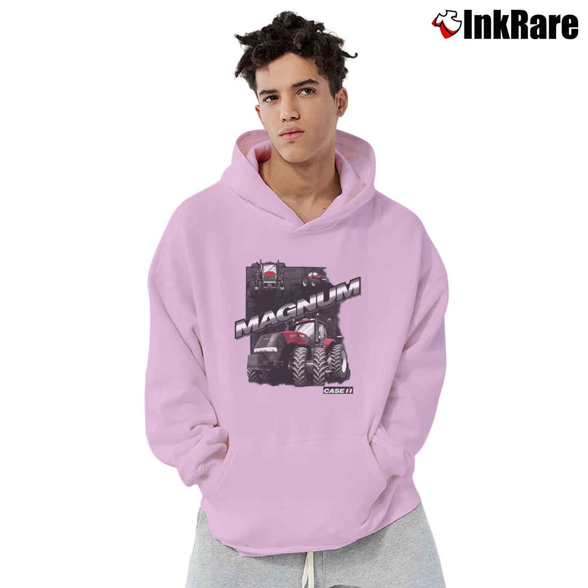 Men’s Case IH Magnum International Harvester Pullover Hoodie in light pink | Cozy, Durable, Modern Fit