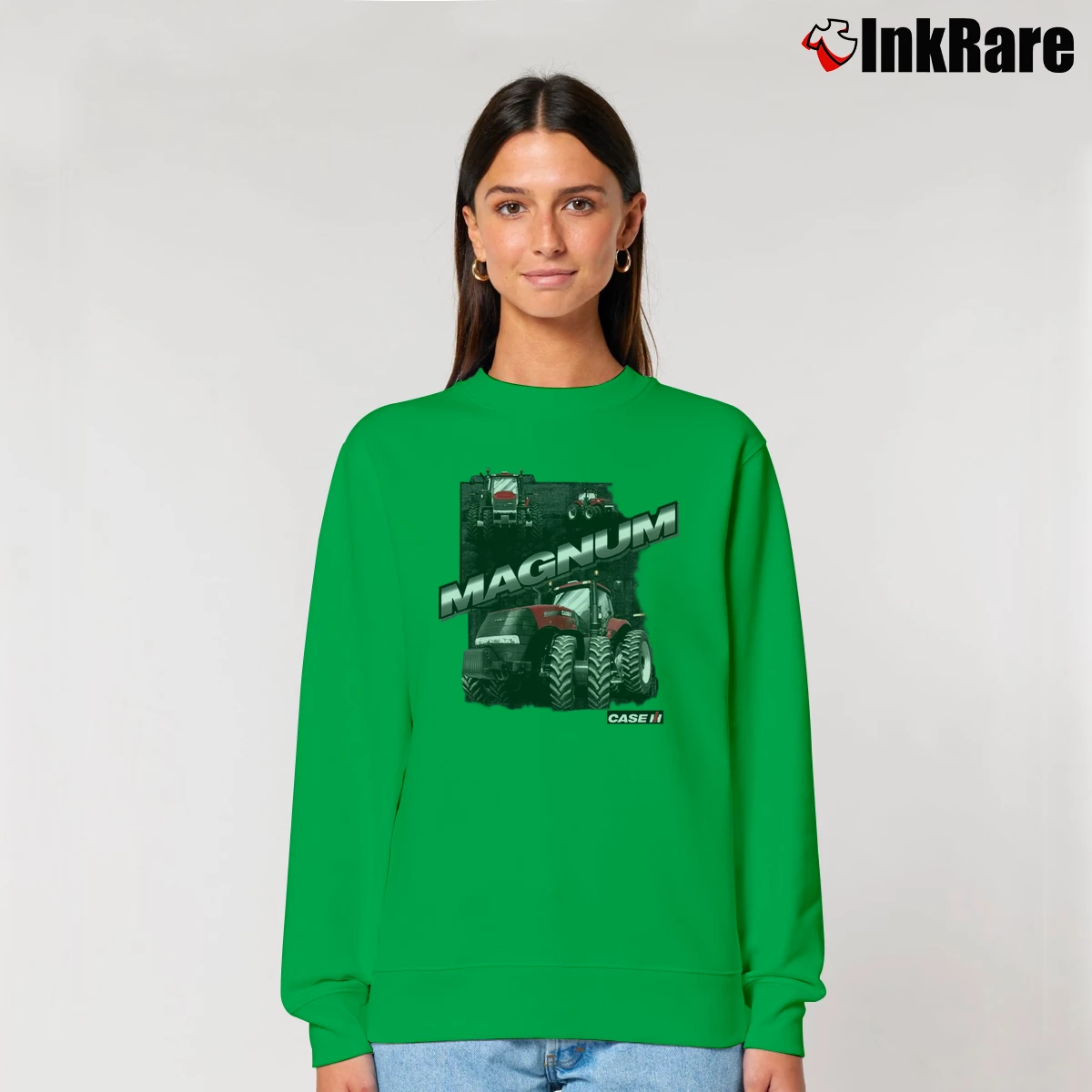 Women’s Case IH Magnum International Harvester Relaxed Sweatshirt in irish green | Soft, Laid-Back Vibe