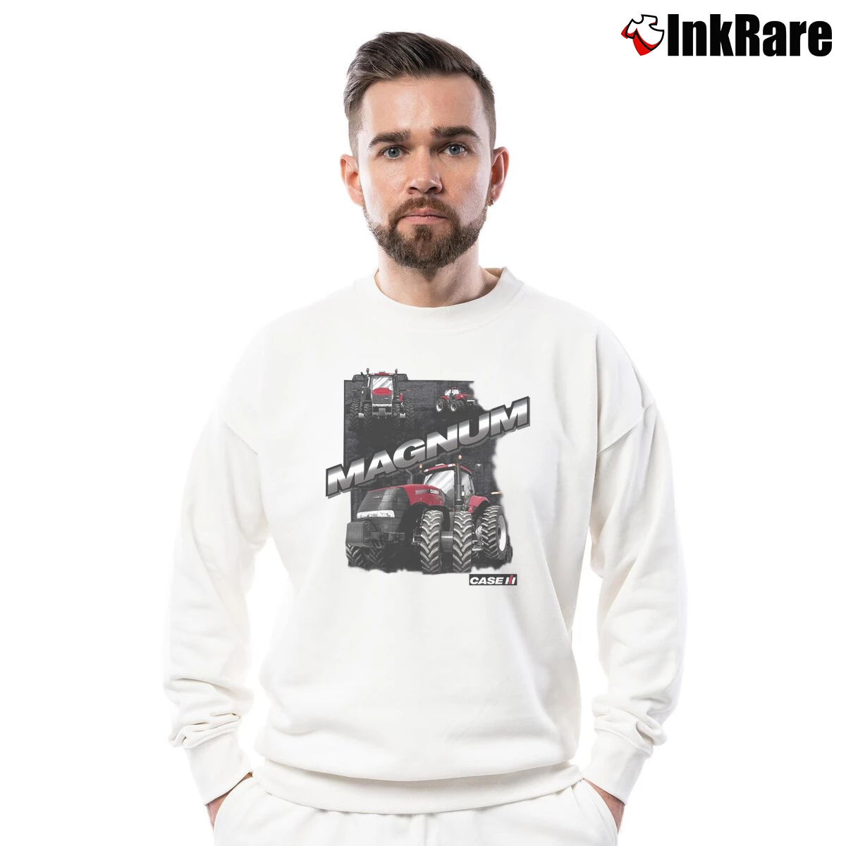 Men’s Case IH Magnum International Harvester Crewneck Sweatshirt in white | Cozy Fabric, Clean Style