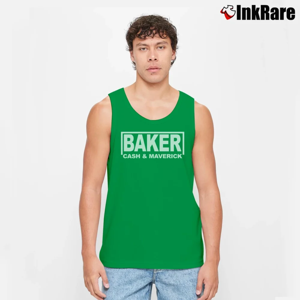 Men’s Cash Maverick Baker Graphic Tank Top in irish green | Breathable, Active-Friendly Design
