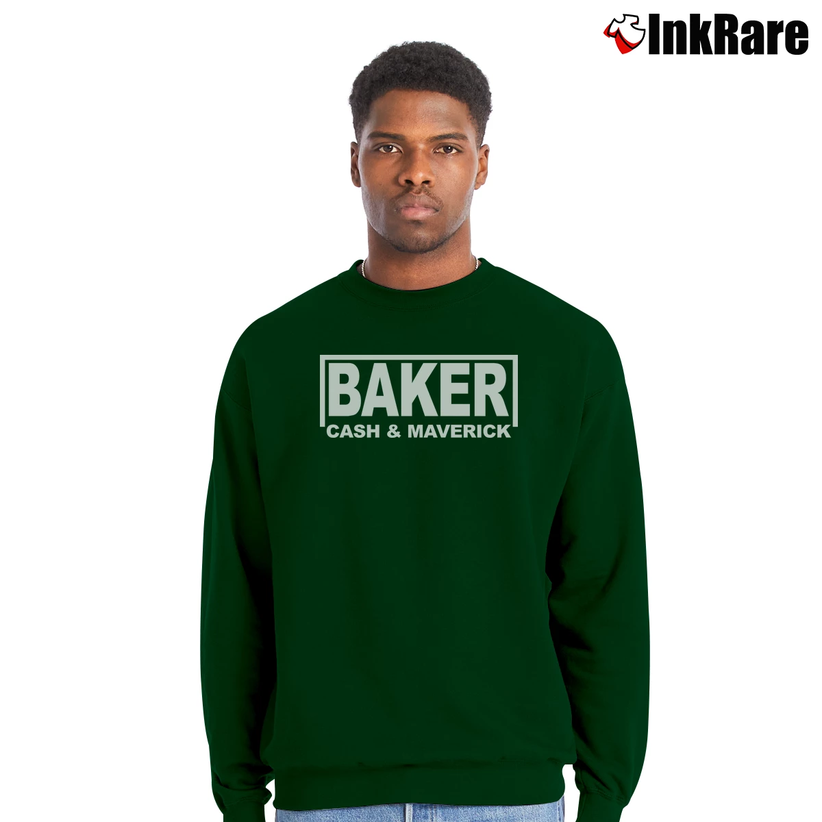 Cash Maverick Baker Men’s Crewneck Sweatshirt in forest green – Soft & Durable Men’s Cash Maverick Baker Crewneck Sweatshirt in forest green | Cozy Fabric, Clean Style