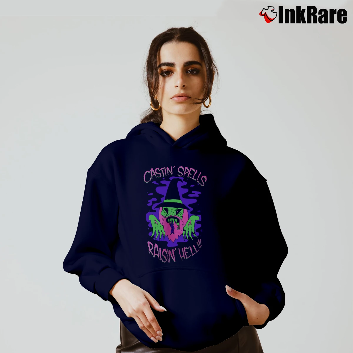Castin Spells Raisin Hell Women’s Cozy Hoodie in navy – Urban Chic Women’s Castin Spells Raisin Hell Cozy Hoodie in navy | Warm, Structured, Stylish