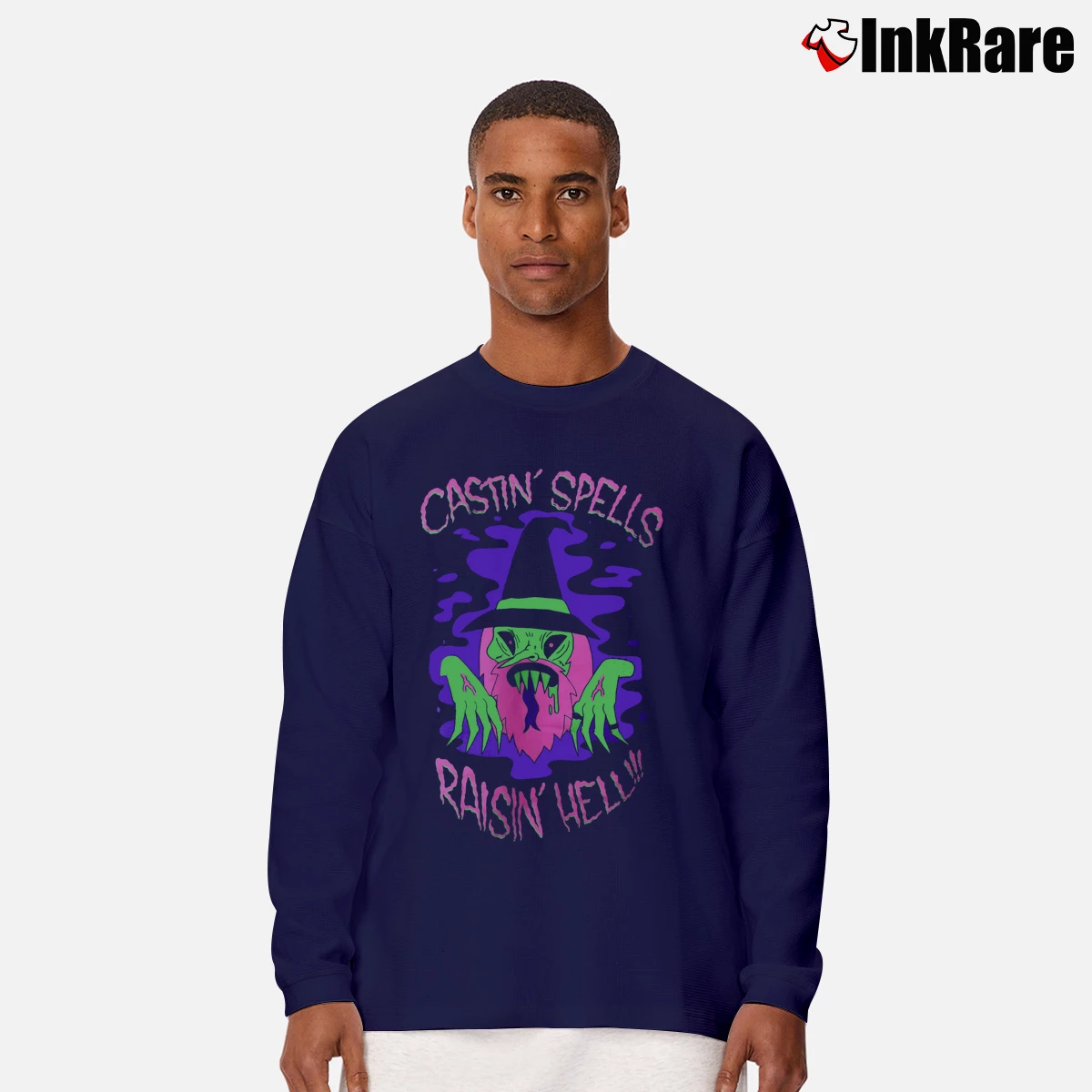 Castin Spells Raisin Hell Men’s Long-Sleeve Tee in navy – Versatile Layering Men’s Castin Spells Raisin Hell Long-Sleeve Shirt in navy | Sleek, Lightweight, Year-Round Wear