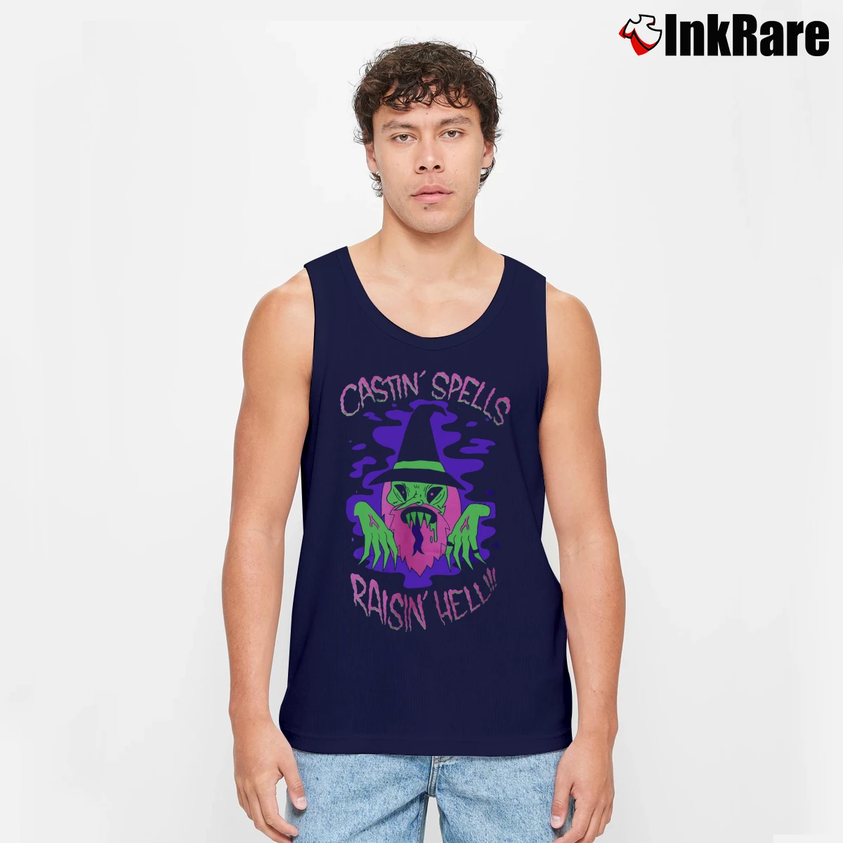 Castin Spells Raisin Hell Men’s Performance Tank in navy – Lightweight Comfort Men’s Castin Spells Raisin Hell Tank Top in navy | Breathable, Active-Friendly Design