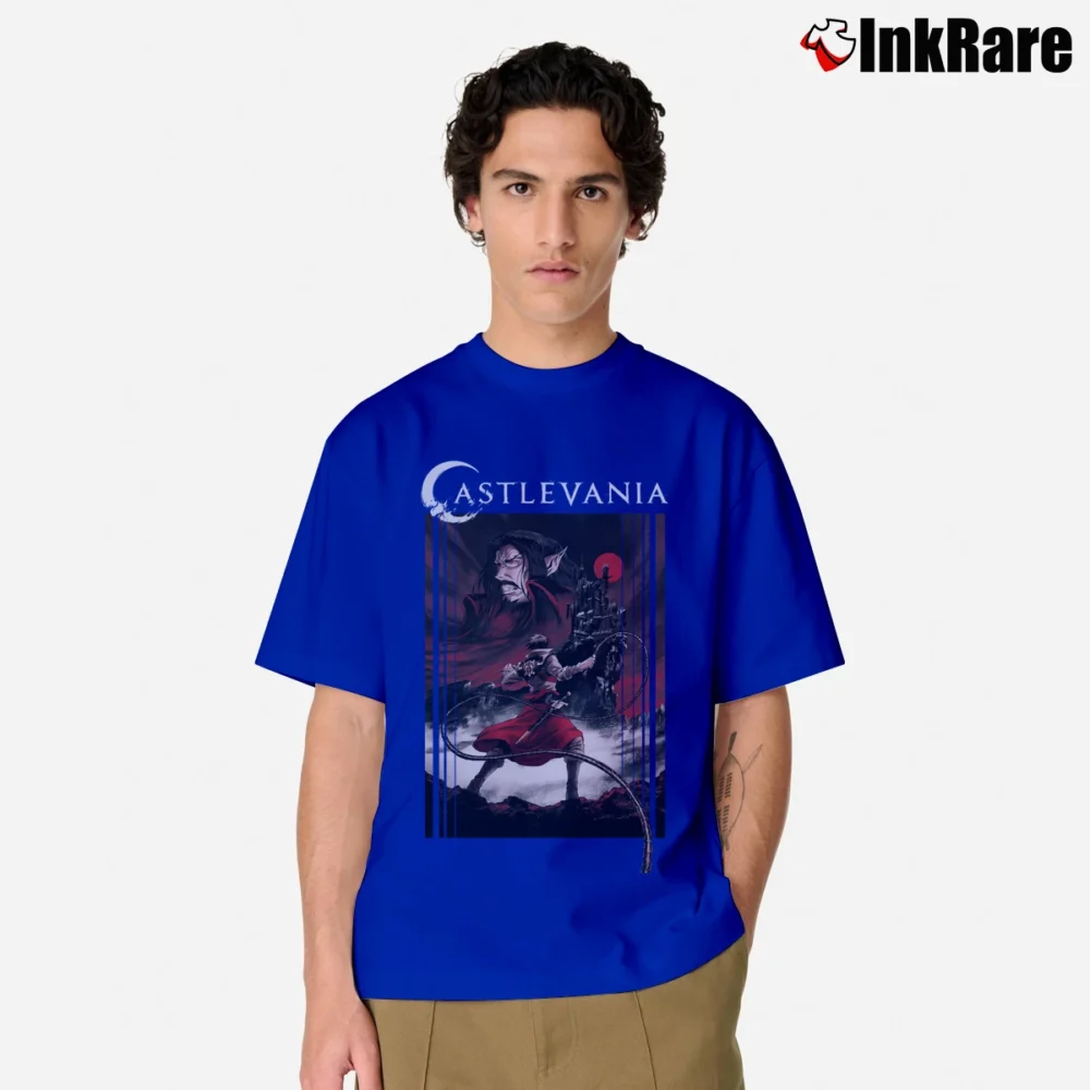 Men’s Castlevania Poster Retro Gaming Classic T-Shirt in royal blue | Soft, Breathable Everyday Wear