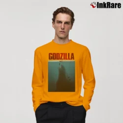 Men’s Casual Godzilla Graphic Long-Sleeve Shirt in orange | Sleek, Lightweight, Year-Round Wear