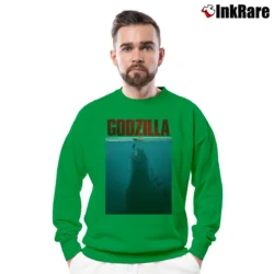 Men’s Casual Godzilla Graphic Crewneck Sweatshirt in irish green | Cozy Fabric, Clean Style