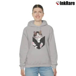 Women’s Cat In Pocket Cute Cat Lover for Adults Cozy Hoodie in sport grey | Warm, Structured, Stylish