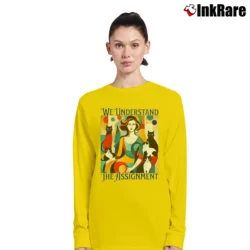 Women’s Cat Lady We Understand The Assignment Long-Sleeve Top in yellow | Sleek, Versatile, All-Season