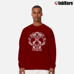 Men’s Cat Skull Graphic Long-Sleeve Shirt in maroon | Sleek, Lightweight, Year-Round Wear