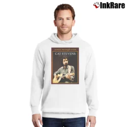 Men’s Cat Stevens Acoustic Master Guitar Pullover Hoodie in white | Cozy, Durable, Modern Fit