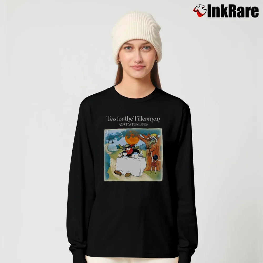Women’s Cat Stevens Tea For The Tillerman Cool Casual Long-Sleeve Top in black | Sleek, Versatile, All-Season