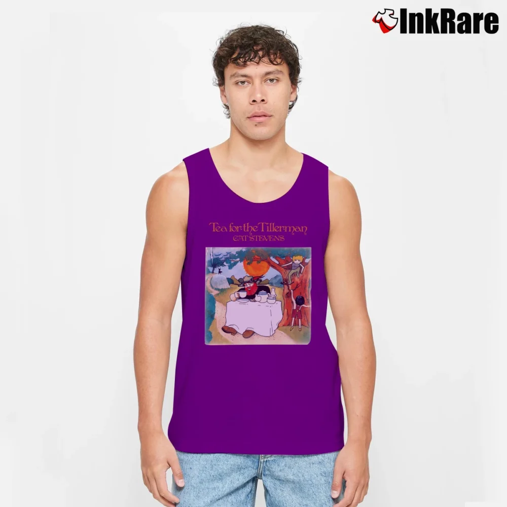 Men’s Cat Stevens Tea For The Tillerman Graphic Tank Top in purple | Breathable, Active-Friendly Design