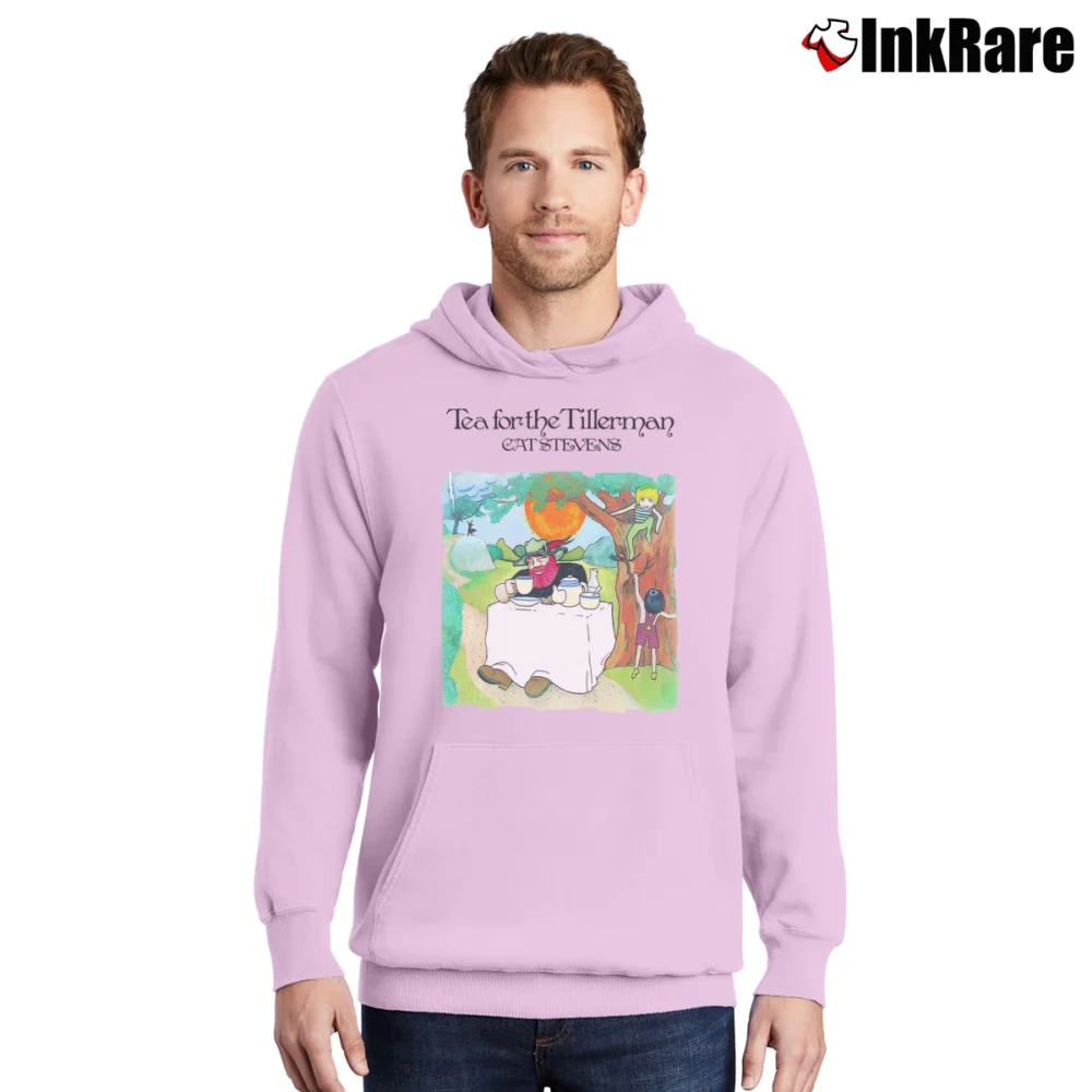 Men’s Cat Stevens Tea For Tillerman Music Pullover Hoodie in light pink | Cozy, Durable, Modern Fit